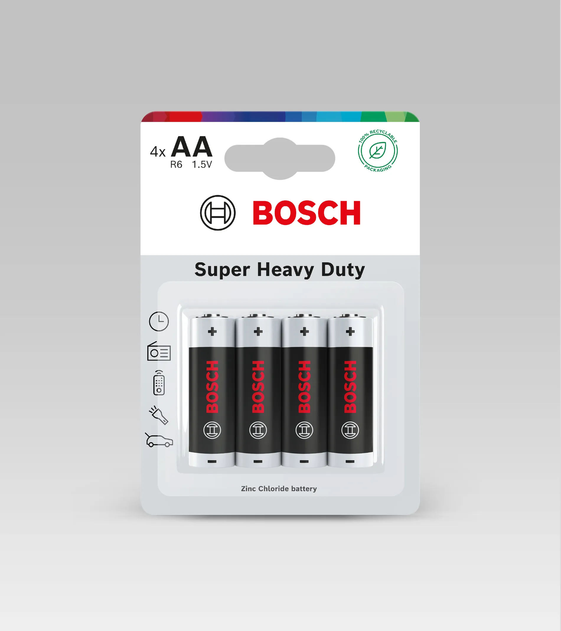 Bosch Super Heavy Duty-batteri AAA 4-folie