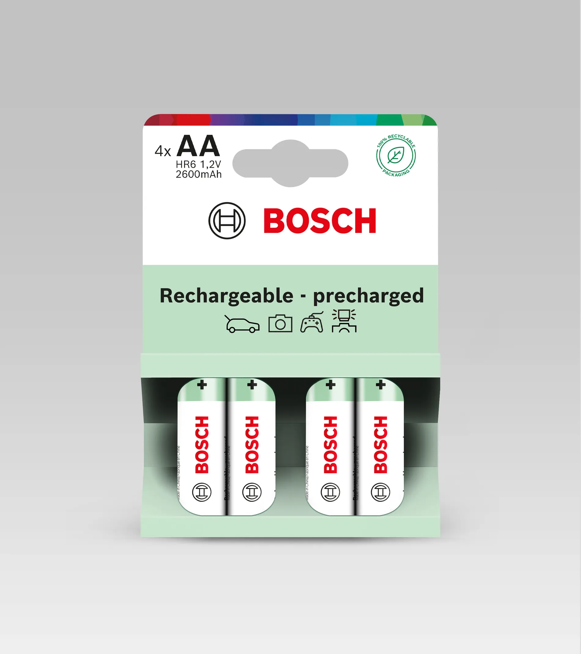 Bosch Genopladeligt forudladet batteri AA 2100mAh 4-blister