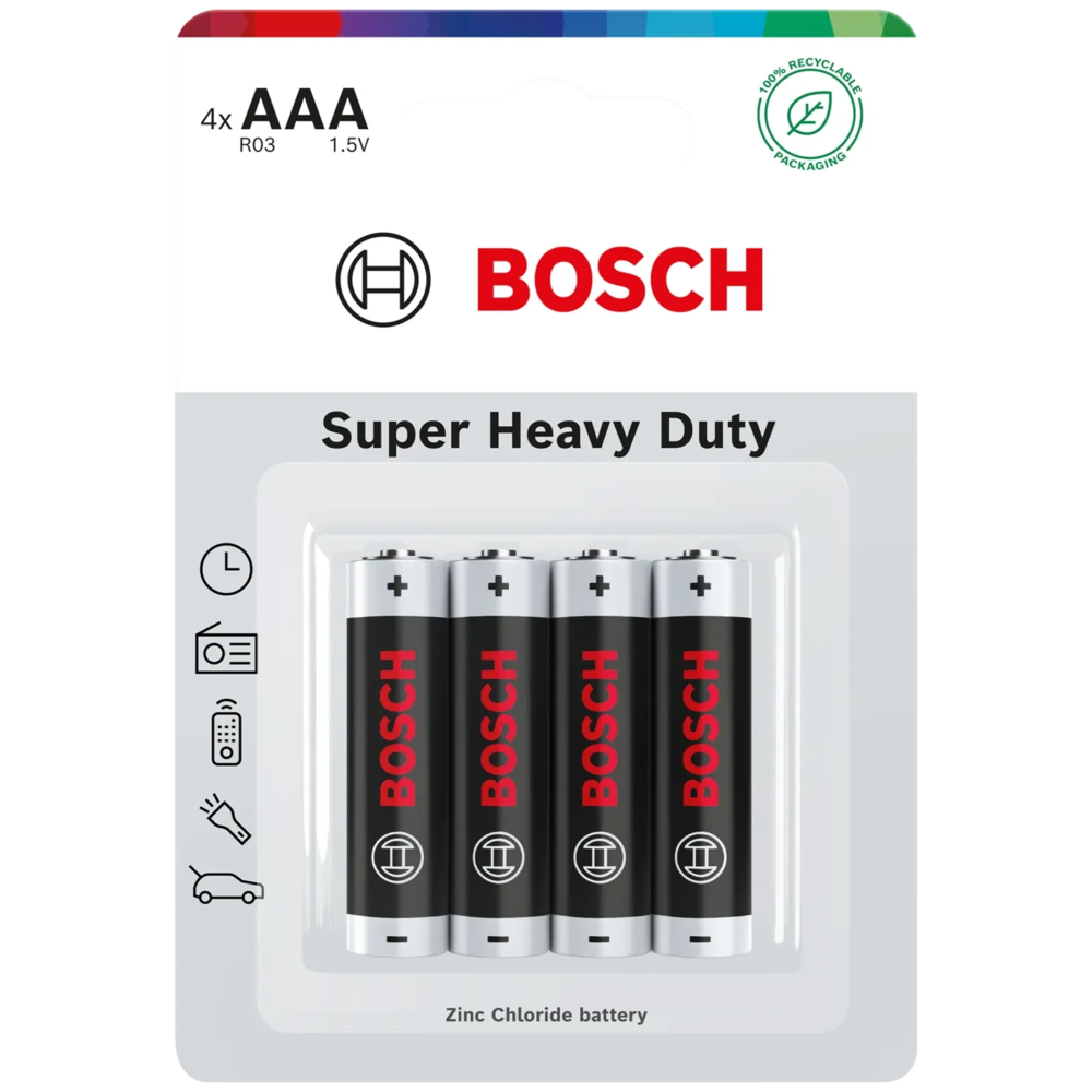 Bosch Super Heavy Duty-batteri AAA 4-pak