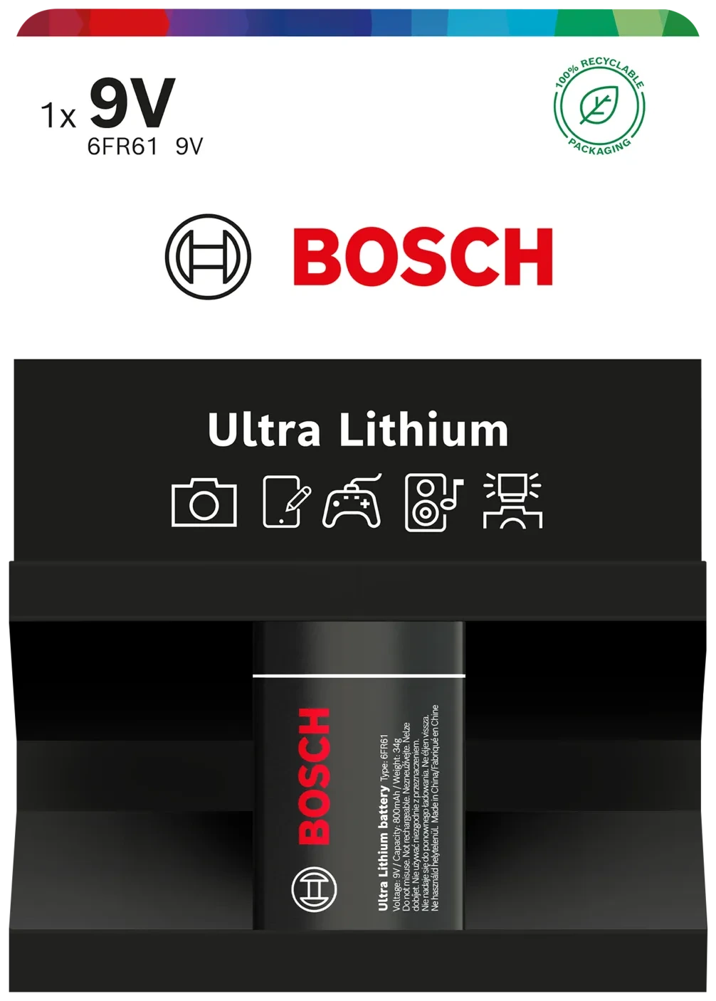 Bosch Ultra Lithium-batteri 9V
