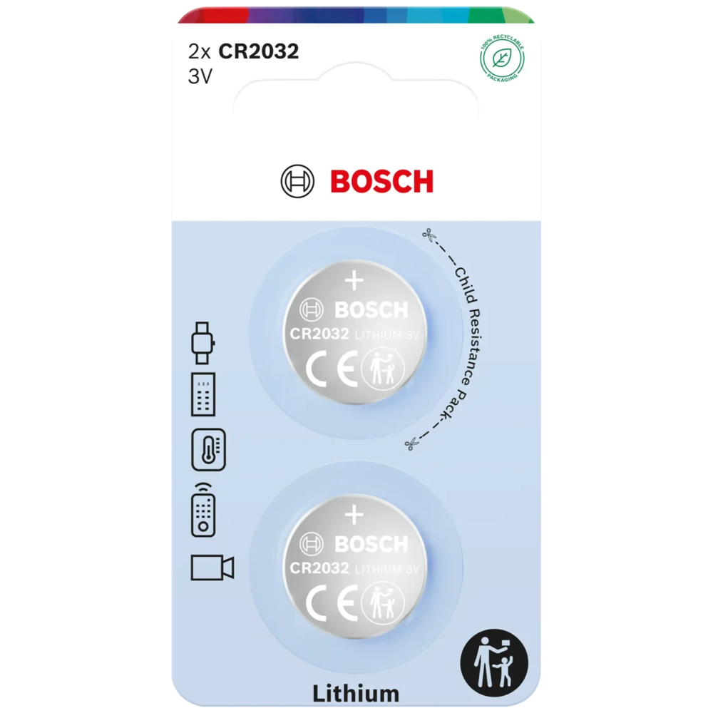 Bosch Lithium-knapcellebatterier CR2032