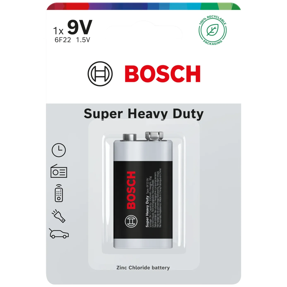 Bosch Super Heavy Duty-batteri 9V