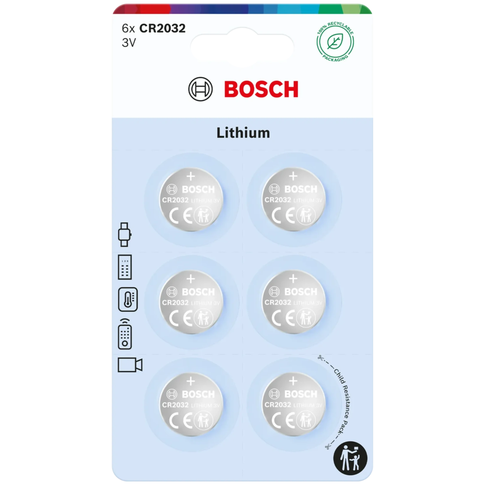 Bosch Lithium-knapcellebatterier CR2032