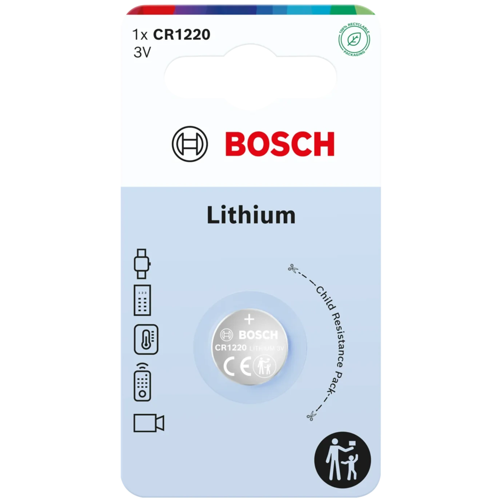 Bosch Lithium-knapcellebatteri CR1220