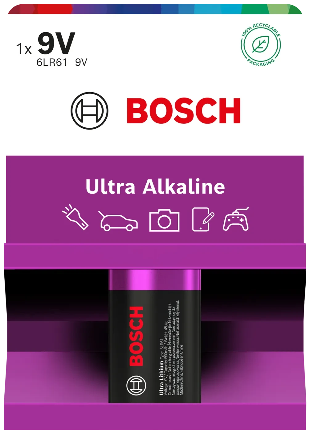 Bosch Ultra Alkaline-batteri 9V